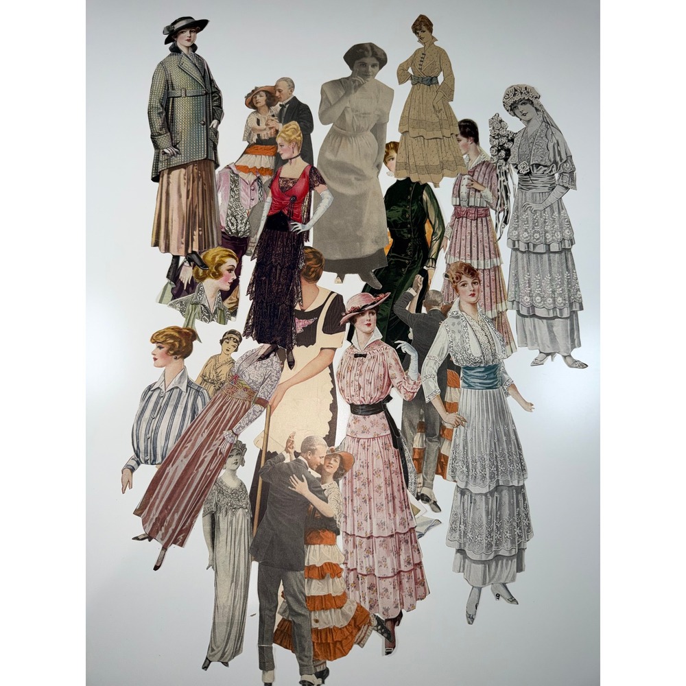 VTG‎ Unbranded Edwardian Fashion Paper Ephemera Die Cut Lot Junk Journal